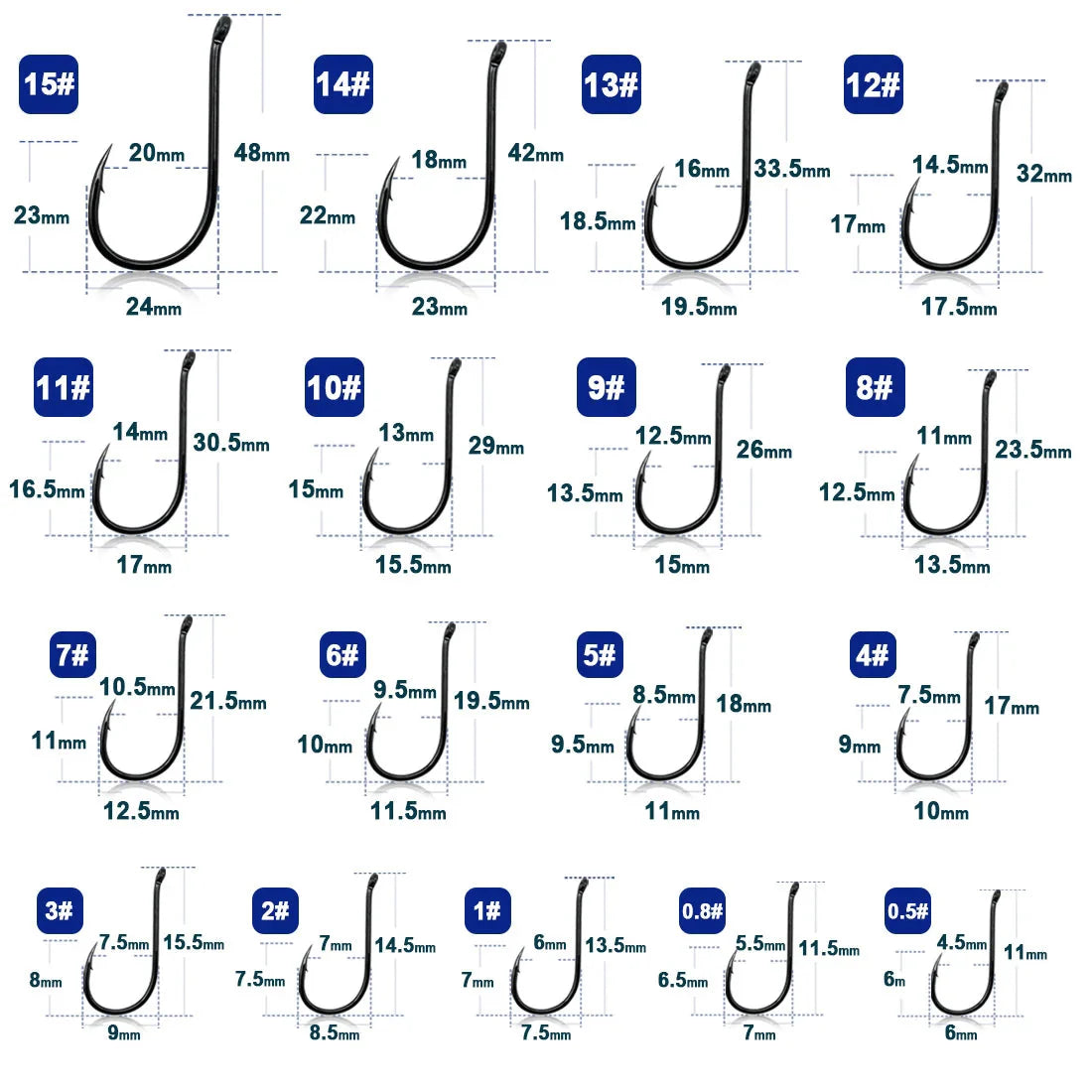 Anzóis Aço 50-100 Pcs