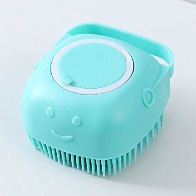 Escova de Banho com Dosador para Pets – Limpeza e Massagem sem Estresse
