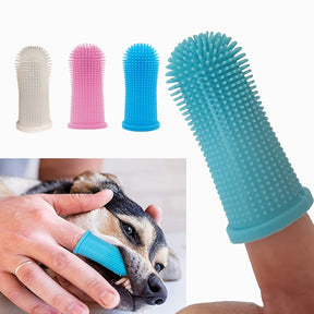 Escova Dental de Silicone para Pets – Higiene Bucal Segura e Sem Estresse