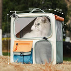 Mala de transporte para pets com rodinhas aberta mostrando interior acolchoado