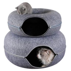 Cama Interativa Túnel para Gatos – Descanso e Diversão em Um Só Produto