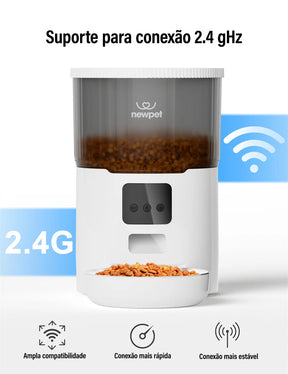 Alimentador Automático Inteligente 4L – Alimente Seu Pet Mesmo à Distância