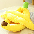 Cama para cachorro tamanho médio com design banana, ideal para pets de pequeno a médio porte