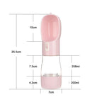 garrafa portátil 2 em 1 para pets com design compacto ideal para viagens