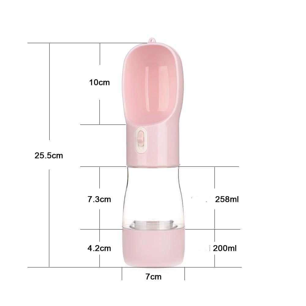 garrafa portátil 2 em 1 para pets com design compacto ideal para viagens