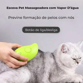 Escova a Vapor 2 em 1 – Remove Pelos e Massageia com Conforto