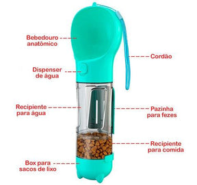 Dispenser Portátil 4 em 1 para Pets – Alimentação e Higiene Fora de Casa