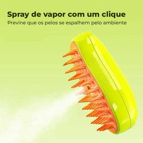 Escova a Vapor 2 em 1 – Remove Pelos e Massageia com Conforto