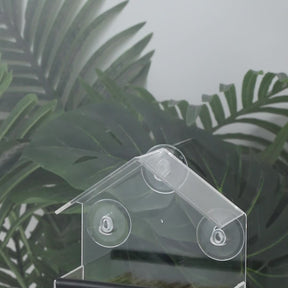 Comedouro de Acrílico com Ventosa para Pássaros