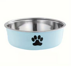 Cachorro feliz usando tigela antiderrapante para pets com base estável