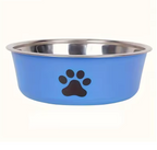 Tigela antiderrapante para pets com base estável em cor vibrante para fácil visualização