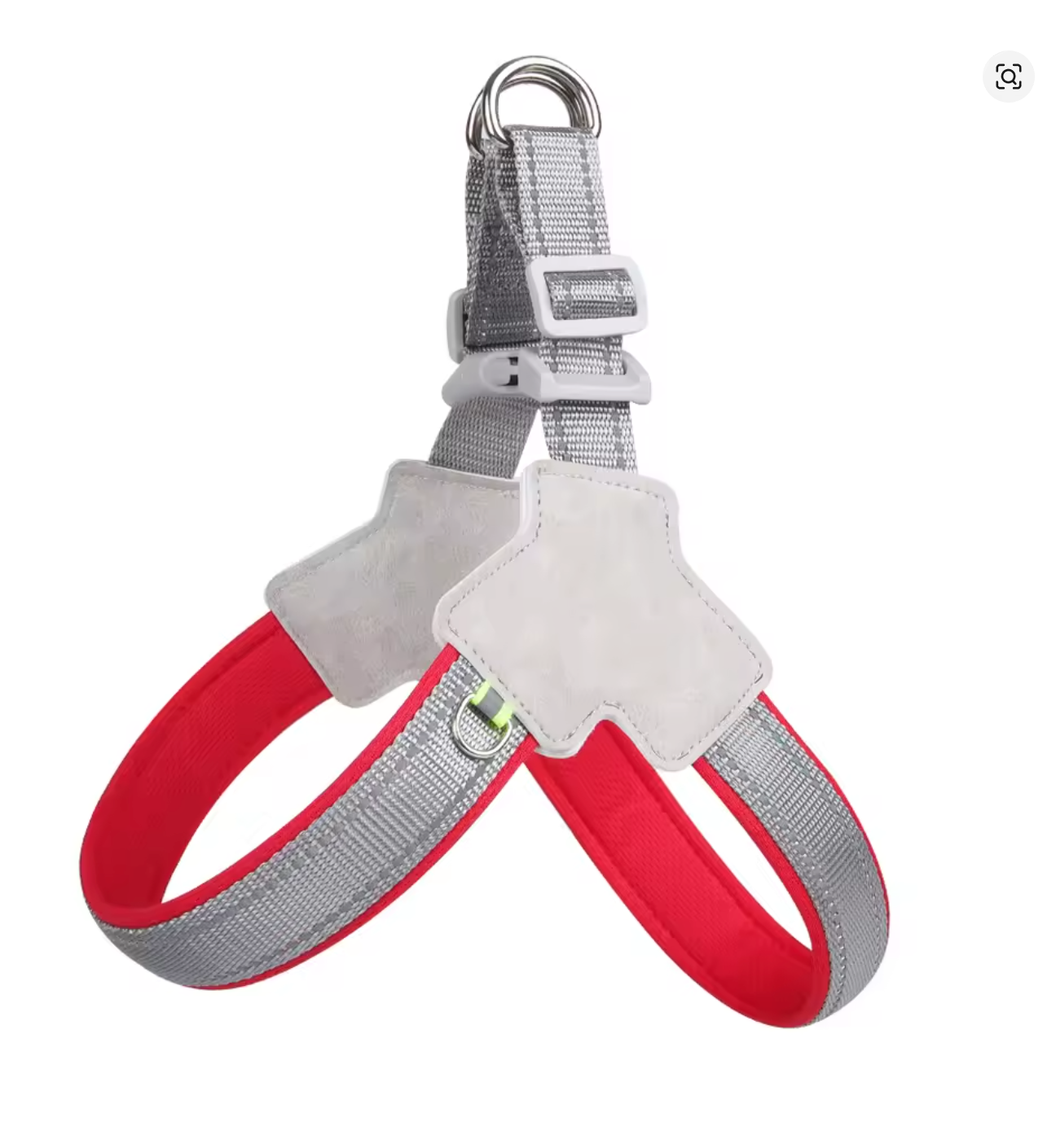 Passeio noturno com cachorro usando peitoral com faixa refletiva para segurança