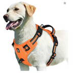 Peitoral anti puxão para cachorro com dupla argola e faixa refletiva, produto Madrupet