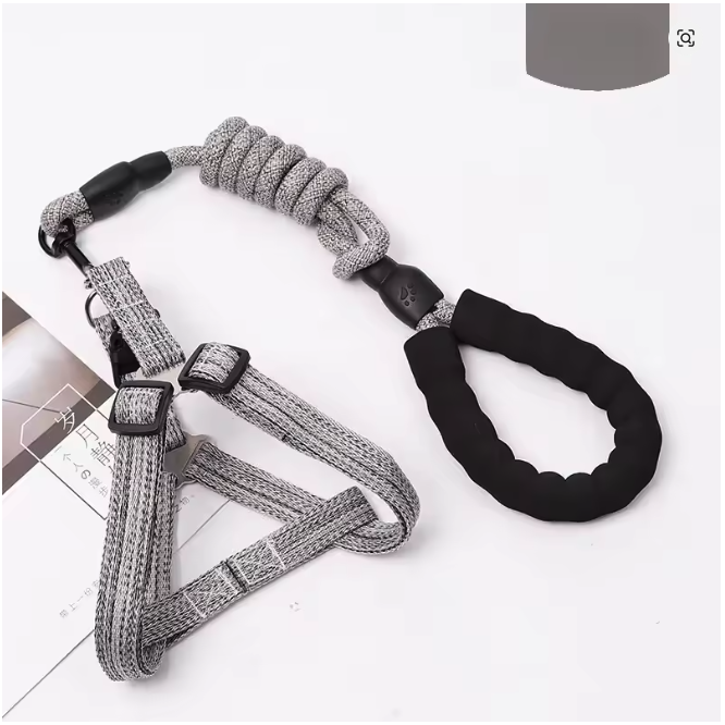 Conjunto peitoral e guia para cachorro com ajuste fácil e guia de 1,5m em nylon durável