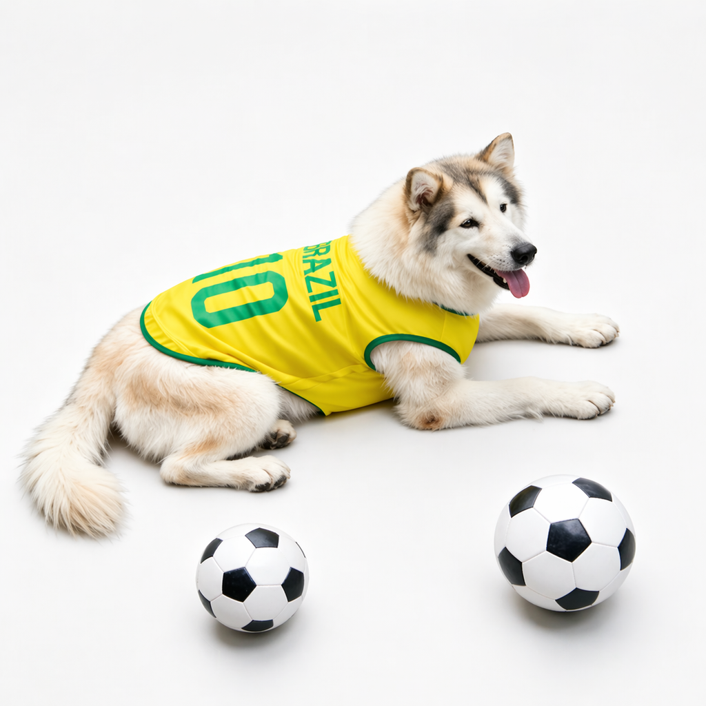 Camiseta Brasil Copa do Mundo Para Cachorro — Número 10