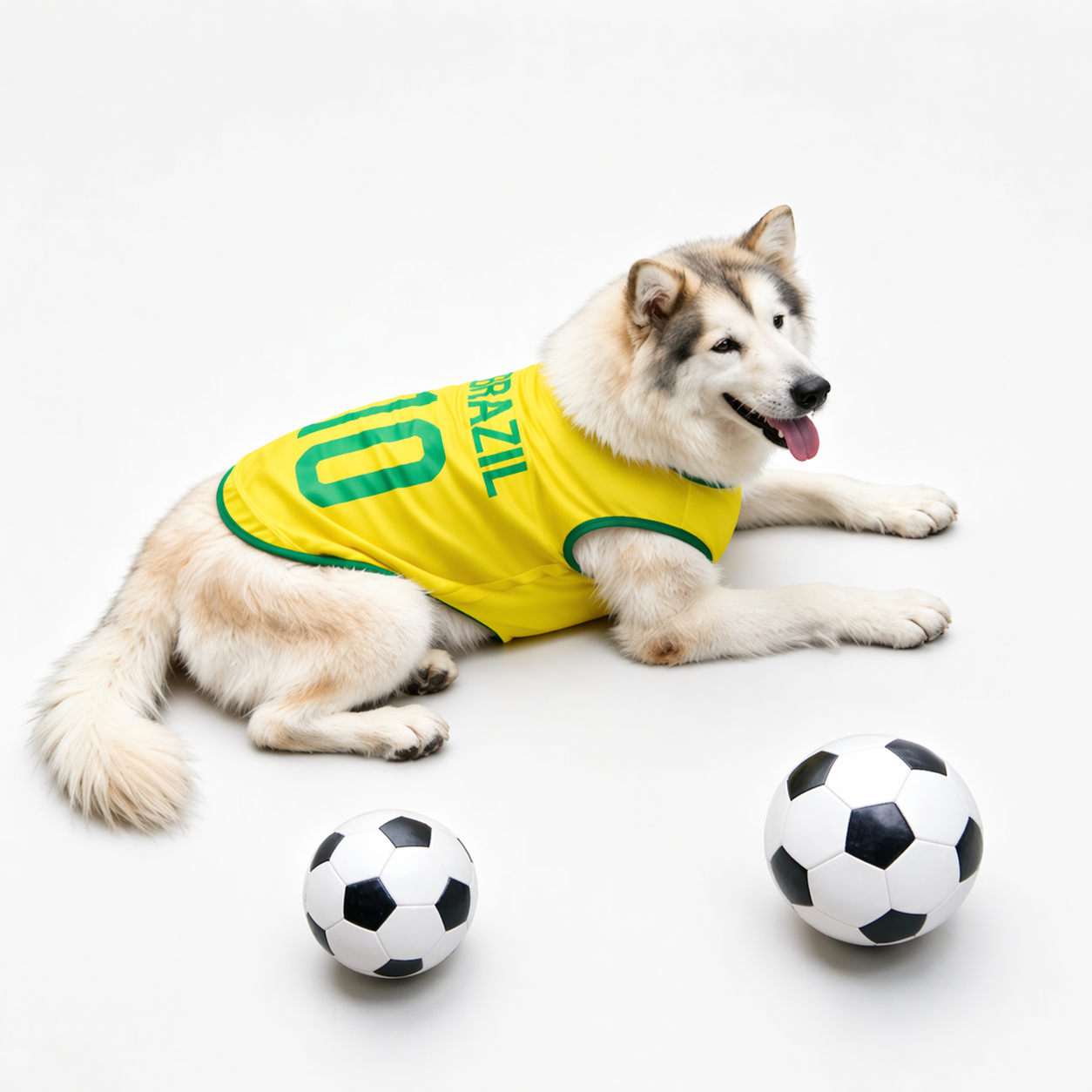 Camiseta Brasil Copa do Mundo Para Cachorro — Número 10