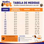 Tabela de medidas do moletom Adidog para cachorro PP ao 8XG — Madrupet