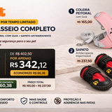 Kit Passeio Completo — Coleira Peitoral + Sapato Antiderrapante