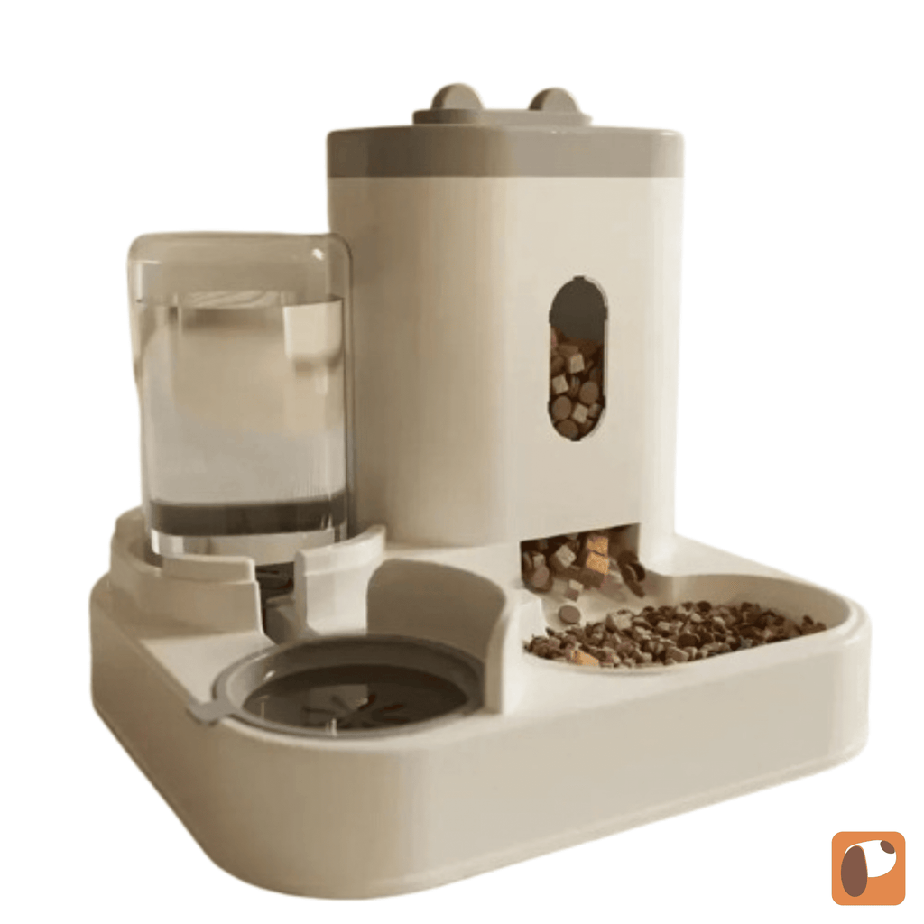 alimentador automático para pets com reservatório transparente e design moderno