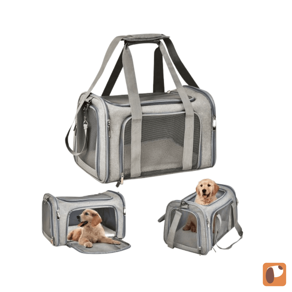 mochila transportadora para pets preta com ventilação lateral para transporte seguro e confortável