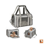 mochila transportadora para pets preta com ventilação lateral para transporte seguro e confortável