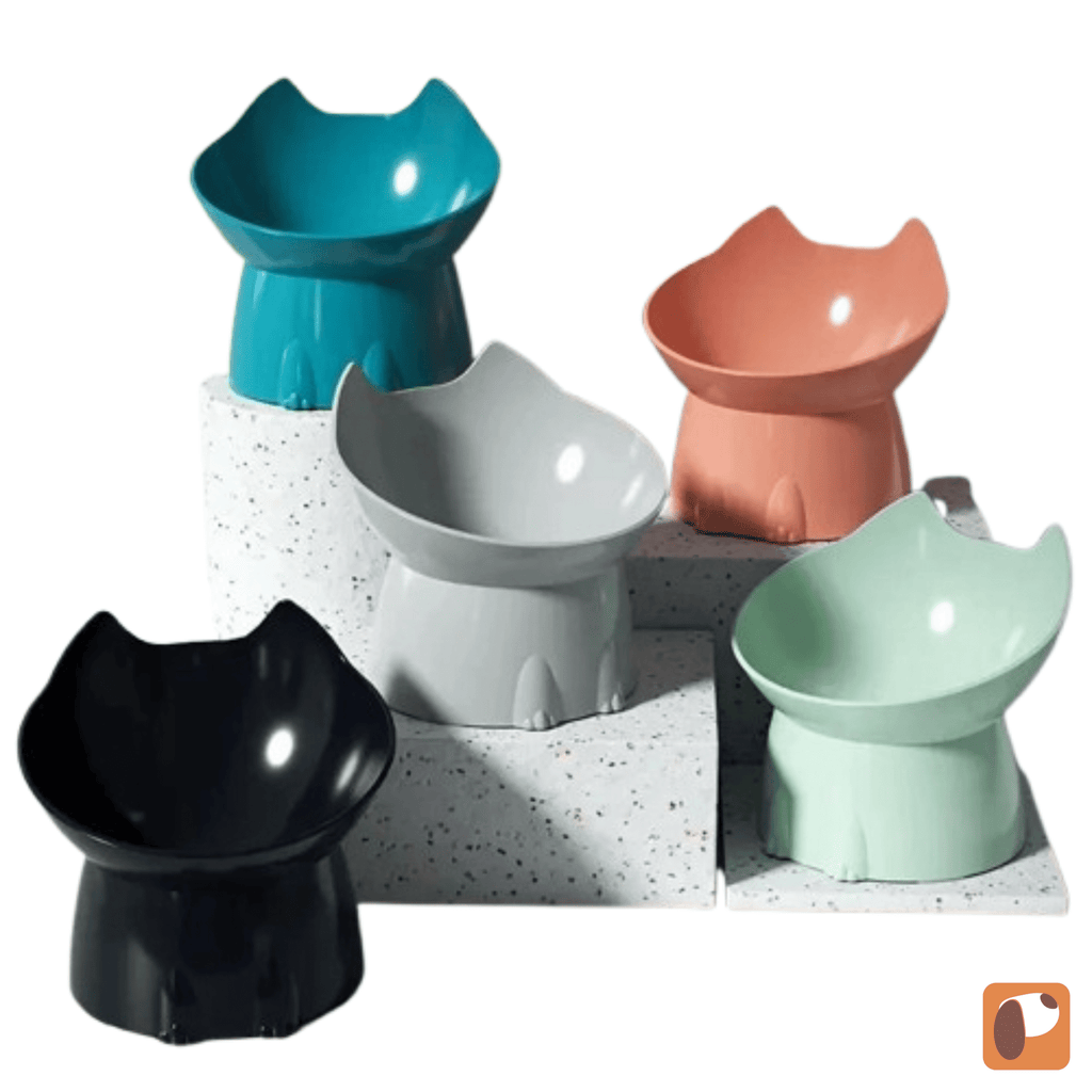 Tigela elevada para gatos com design anti-ponta para alimentação confortável e prática