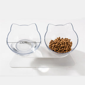 Comedouro e Bebedouro Elevado Para Gatos – Formato de Gatinho e Postura Saudável