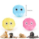 Brinquedo automático para gatos com sons de latidos aleatórios, bola de pelúcia interativa para alívio e exercício do tédio, presente elétrico para animais de estimação