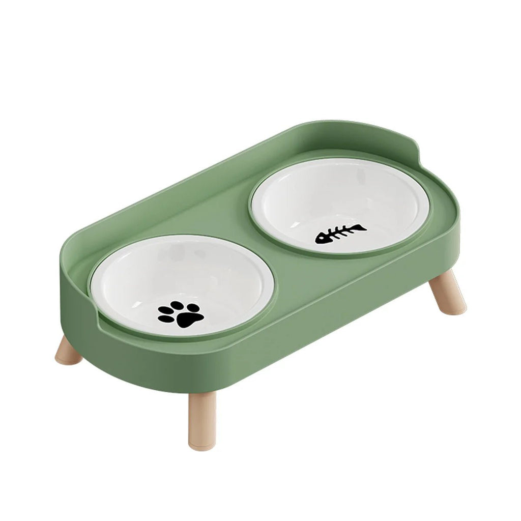 detalhe do suporte da tigela dupla elevada para pets com acabamento resistente