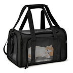 Detalhe da malha respirável da bolsa de transporte para pets pequenos garantindo ventilação