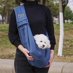 Bolsa transversal para pets pequenos na cor cinza com acabamento reforçado para durabilidade