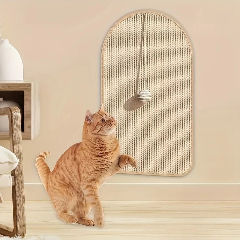 Detalhe da textura natural do sisal no arranhador para gatos Madrupet
