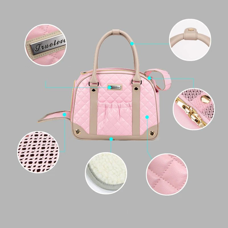 Bolsa transportadora para pets em cor cinza com zíper reforçado para maior segurança