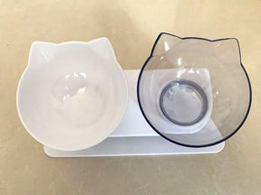 Comedouro e Bebedouro Elevado Para Gatos – Formato de Gatinho e Postura Saudável