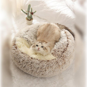Cama Redonda Antiestresse para Gatos – Ultra Macia, Lavável e Confortável