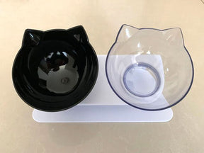 Comedouro e Bebedouro Elevado Para Gatos – Formato de Gatinho e Postura Saudável