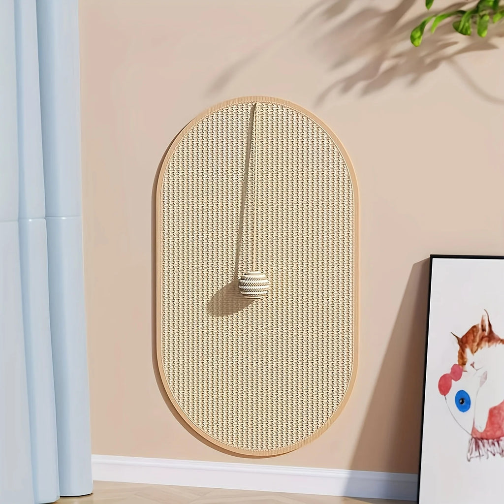 Visão lateral do arranhador de sisal para gatos mostrando altura ideal para gatos adultos