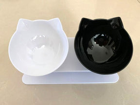 Comedouro e Bebedouro Elevado Para Gatos – Formato de Gatinho e Postura Saudável