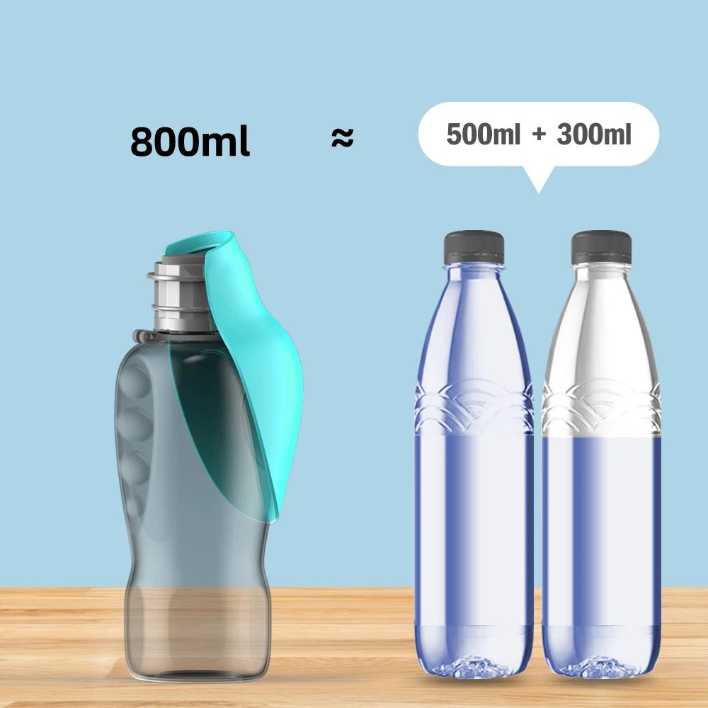 Garrafa de água portátil para cães, 800ml, para cães pequenos, médios e grandes, viagem ao ar livre, tigela, filhote de cachorro, gato, alimentador, animais de estimação, acessórios labrador