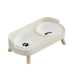 tigela dupla elevada para pets em ambiente clean e iluminado para conforto animal