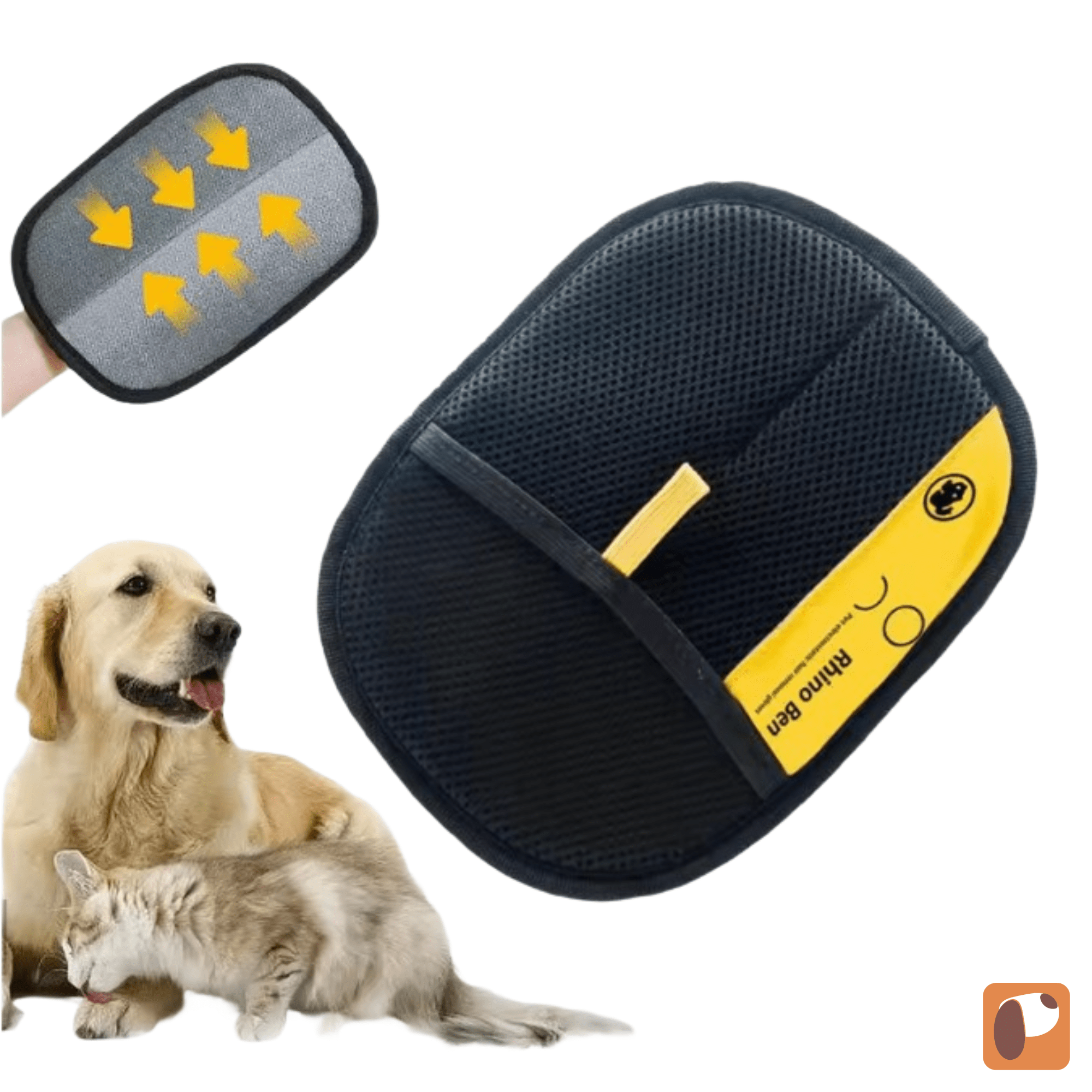 pet usando luva removedora de pelos Madrupet para tapetes, removendo pelos soltos com facilidade