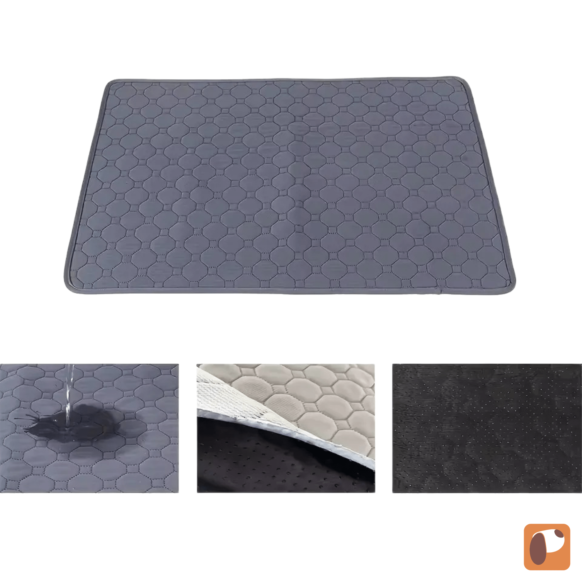 Tapete higiênico lavável para cachorro e gato reutilizável e econômico em superfície branca