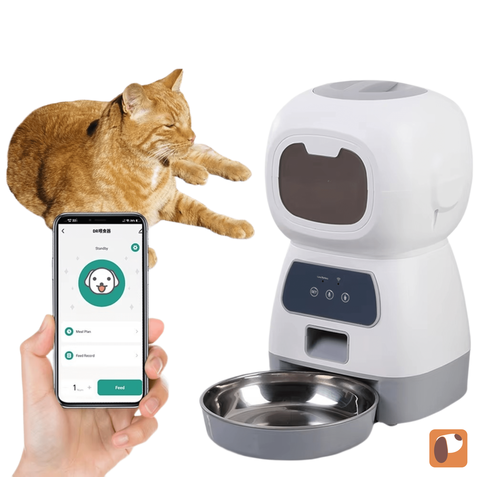 alimentador automático para cães e gatos com timer programável e design moderno para alimentação precisa