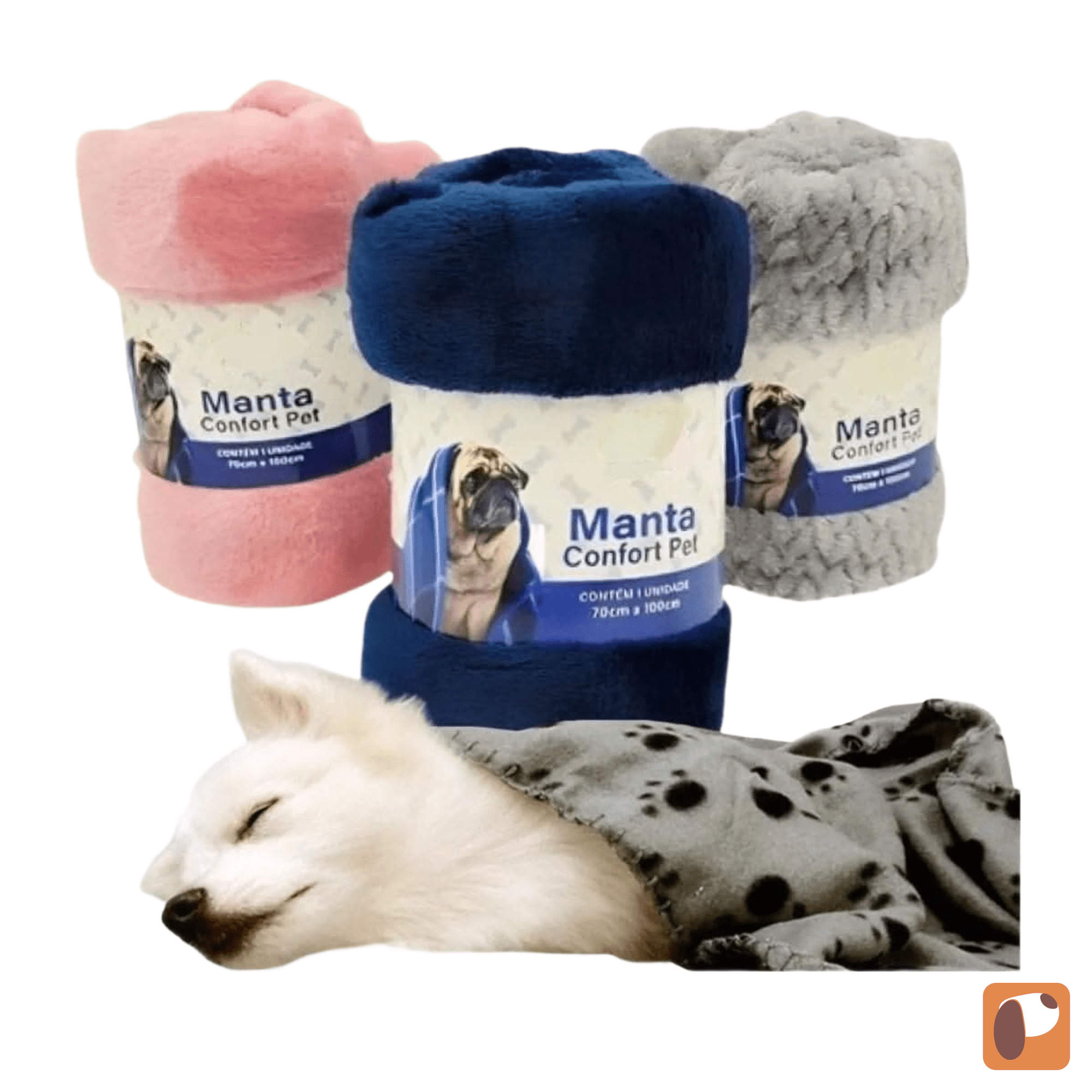 Kit 2 mantas soft macias para cachorro e gato, ideais para conforto e aconchego em casa