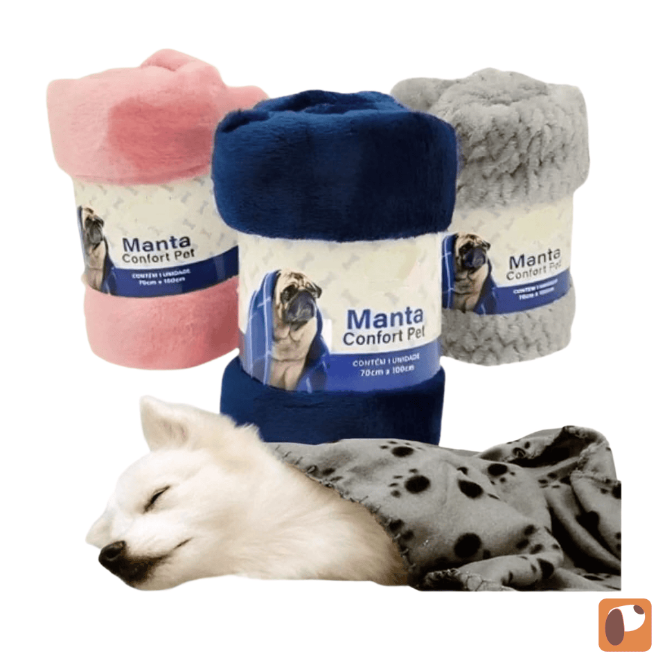 Kit 2 mantas soft macias para cachorro e gato, ideais para conforto e aconchego em casa