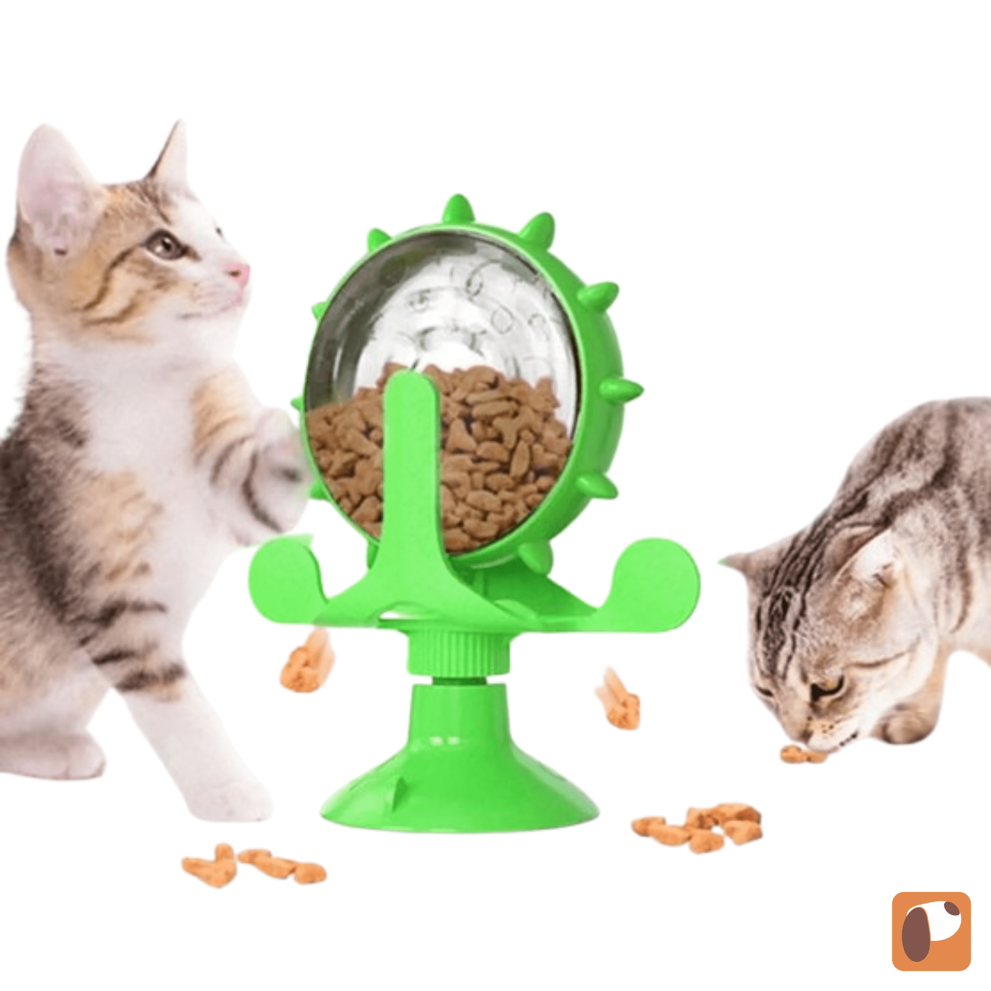 Brinquedo interativo para gatos com compartimentos para alimentação inteligente e estímulo mental