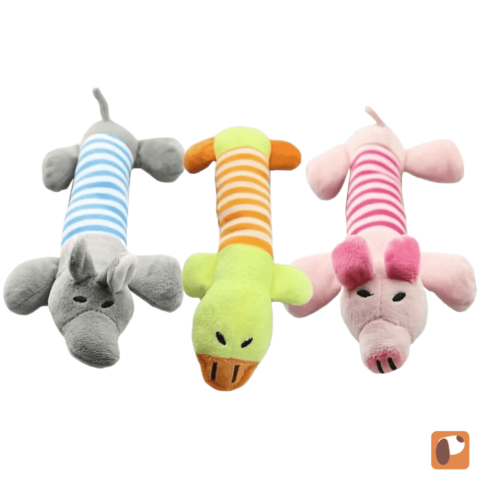 Brinquedo de pelúcia para cães macio e resistente para momentos de diversão e conforto