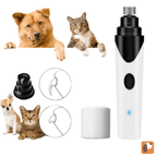 Lixador de unhas elétrico para pets em uso, proporcionando corte seguro e sem estresse para cães e gatos