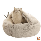 Cama ninho para gatos com tecido macio e design antiestresse para conforto e segurança