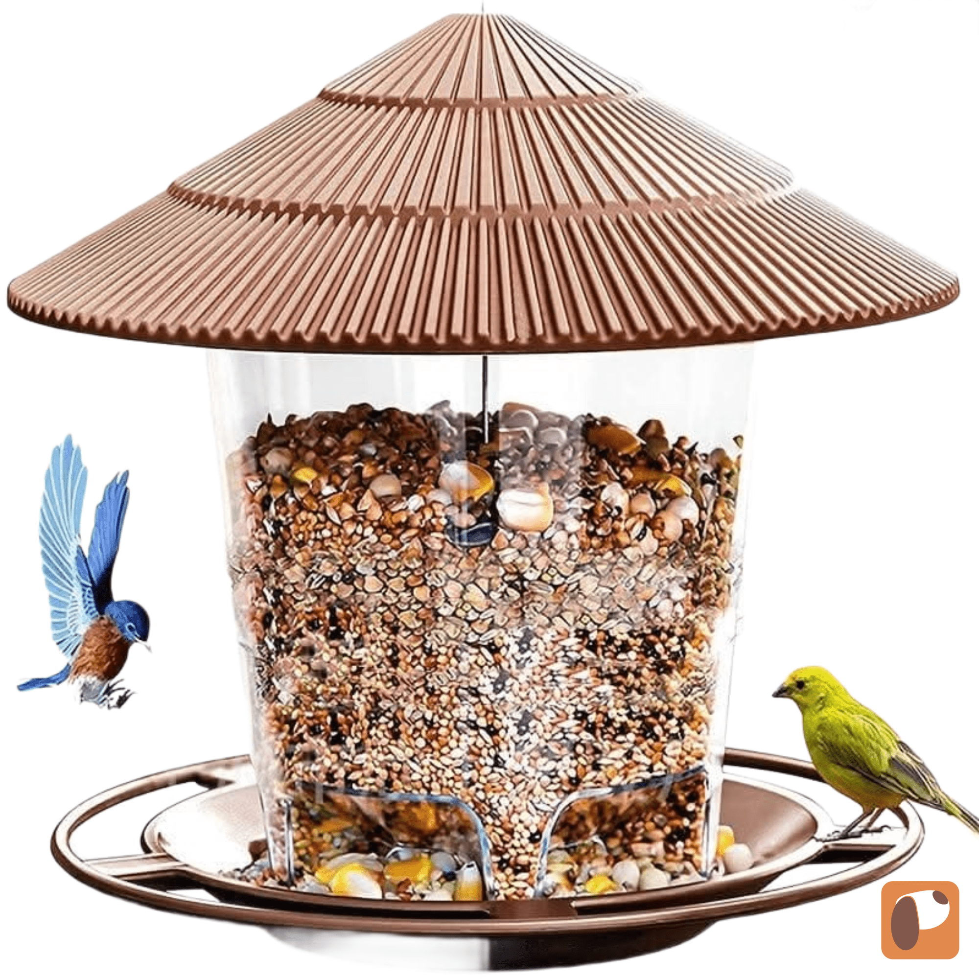 Comedouro suspenso para pássaros selvagens com design prático para alimentação fácil no quintal